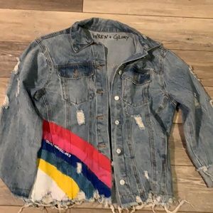 wren + glory jean Jacket “all we need is love”